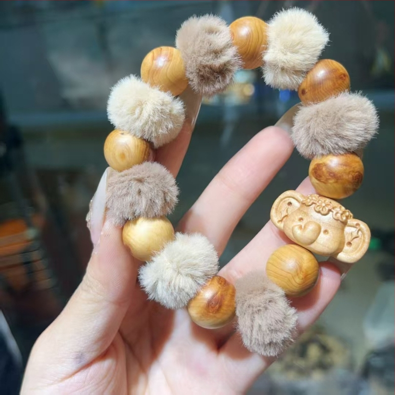 Koka rokassprādze, jauns ķīniešu stils, unisex, rokām darināta, karikatūras dizains