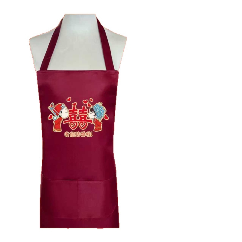 Kāzu priekšauts komplekts – bez piedurknēm, poliesters, logotipa druka, izturīgs pret traipiem, mūsdienīgs minimālisma stils