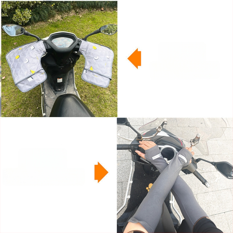 Lielas elektriskā motocikla saules aizsardzības cimdi ar vēja un ūdens izturību pavasarim un rudenim — Zīmols Unique; Materiāls: Cits; Importēts: Nē; Lietošana: Velosipēdu cimdi