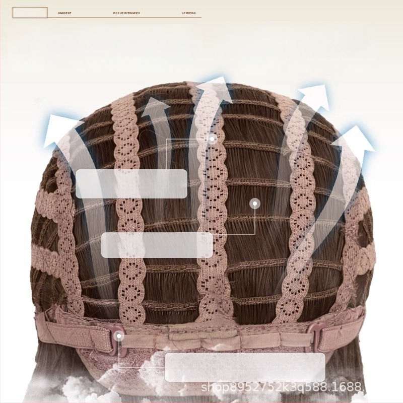 Parūka ar divām astiņām, garas viļņotas cirtas, pilna galva, augsttemperatūras šķiedras