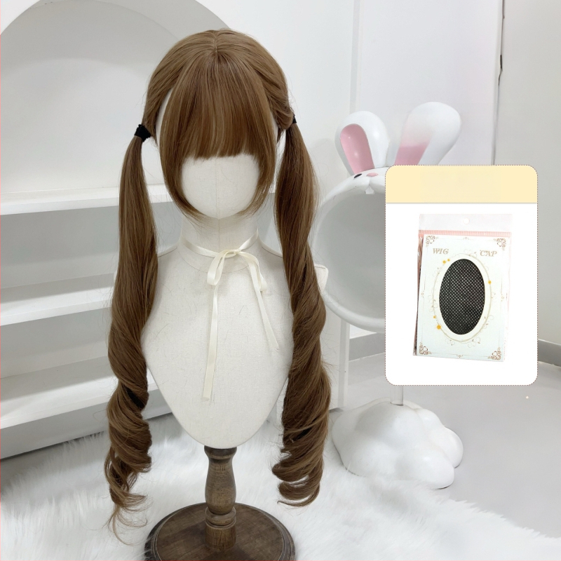 Parūka ar divām astiņām, garas viļņotas cirtas, pilna galva, augsttemperatūras šķiedras