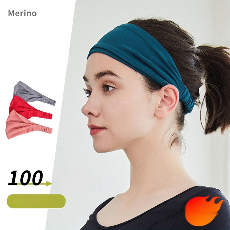 Sieviešu merino vilnas galvas lente, sviedru absorkcijas sporta galvas lente ārējiem nodarbībām — velosacīkstēm, skrējienam, jogai un kalnu kāpšanai, geometrisks raksts, raksts plaid, modelis H13