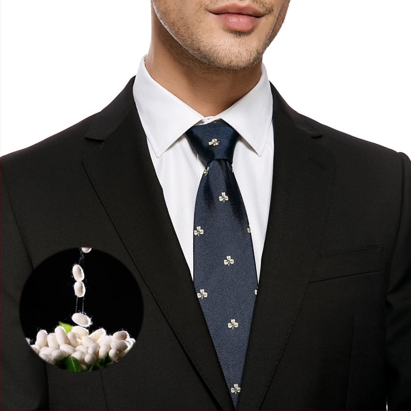 Галстук De L'isle, коприна, стил Arrow, райета, геометричен модел