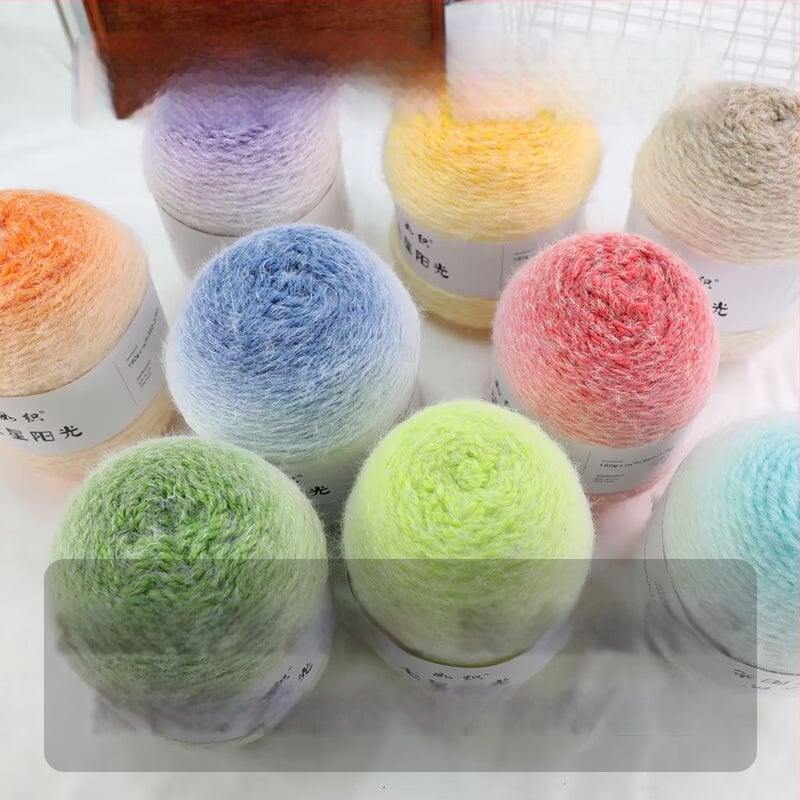 Takarófonal gradient dizájnnal, Semi-worsted, ball yarn formájú fonal, kézi kötéshez, alias Cake line, márka Also Warm