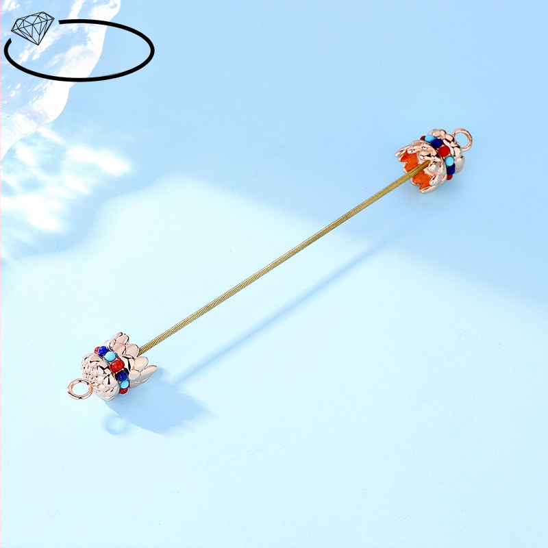 Réz nyaklánc elektroplattázott részletekkel, etnikus stílus, irodalmi retro, 2024 tavasza