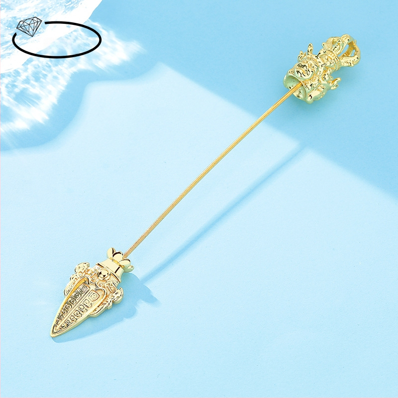 Réz nyaklánc elektroplattázott részletekkel, etnikus stílus, irodalmi retro, 2024 tavasza