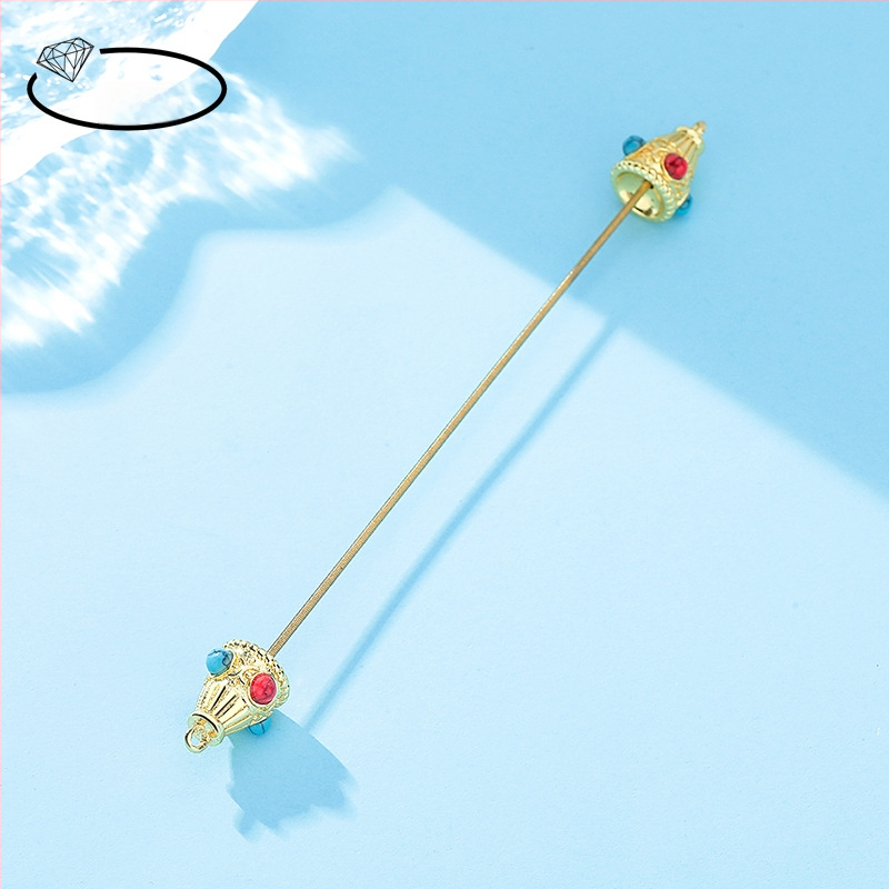 Réz nyaklánc elektroplattázott részletekkel, etnikus stílus, irodalmi retro, 2024 tavasza