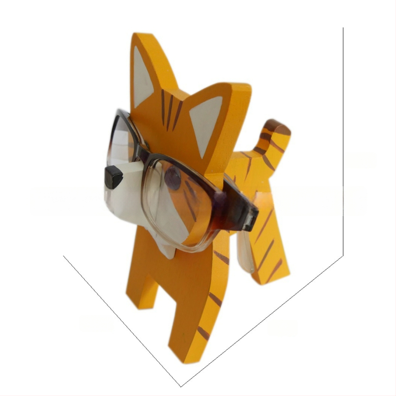 Medinis akių rėmelis su gyvūnų karikatūros motyvu, rankų dažytas, atsiejamas, šiuolaikiškas minimalistinis stilius, pritaikymas