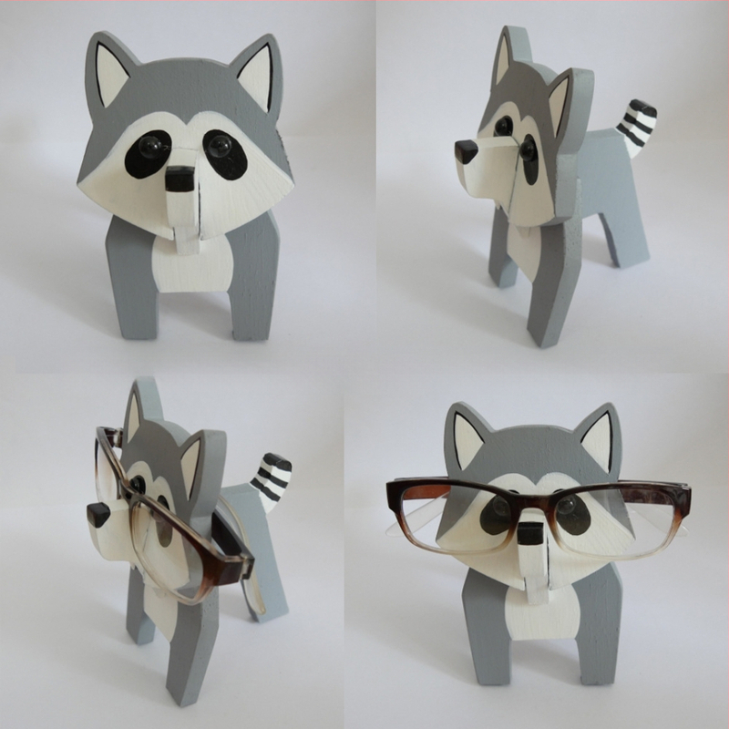 Medinis akių rėmelis su gyvūnų karikatūros motyvu, rankų dažytas, atsiejamas, šiuolaikiškas minimalistinis stilius, pritaikymas