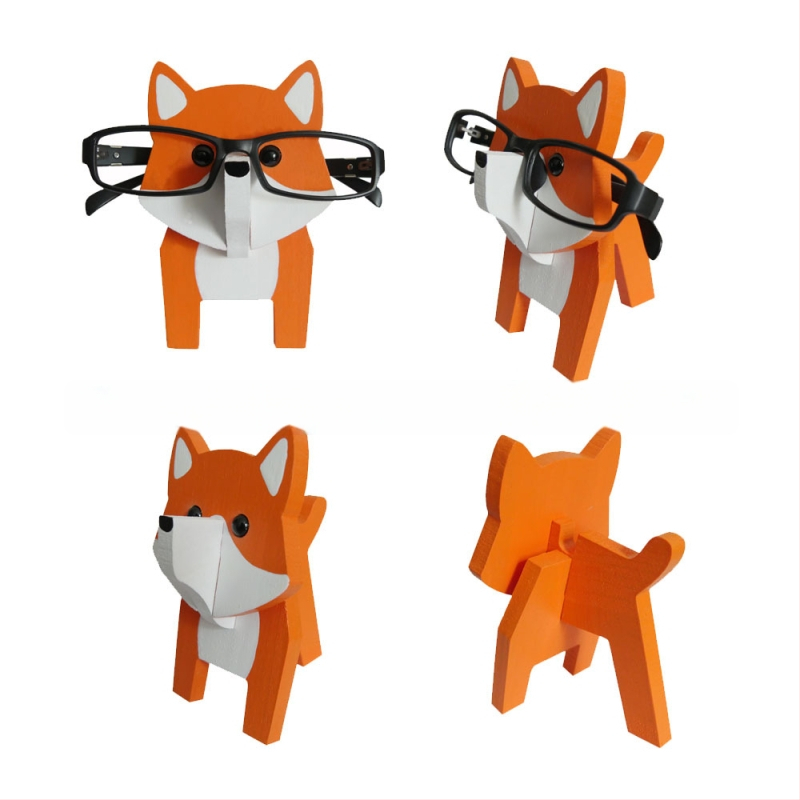 Medinis akių rėmelis su gyvūnų karikatūros motyvu, rankų dažytas, atsiejamas, šiuolaikiškas minimalistinis stilius, pritaikymas