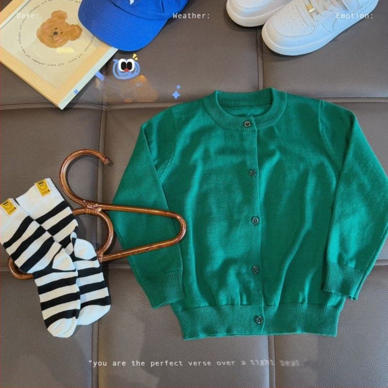 Vaikų medvilninis megztinis kardiganas, 100% medvilnė, megztas audinys, apvalus kaklas, ilgomis rankovėmis