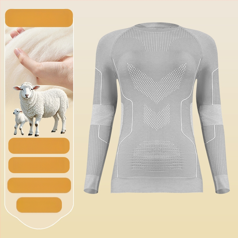 Unisex greitai džiūstantis kombinezonas iš avies vilnos su dryžiu raštu, skirtas lauko žygiams ir slidinėjimui, drėgmės šalinimas, žiemos- pavasario- rudens sezonams