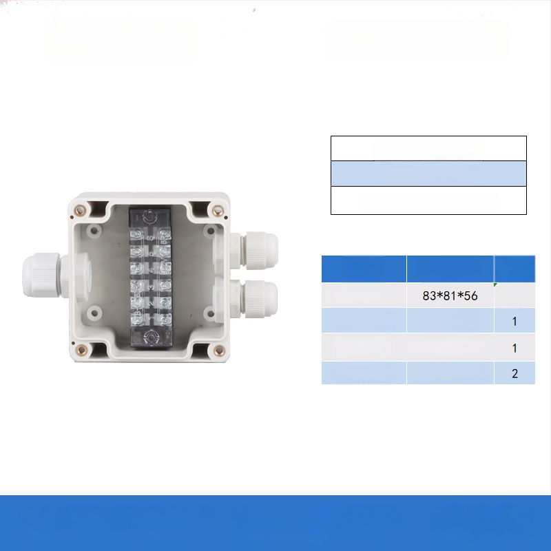 Plastikust välistingimustes kasutatav veekindel ühenduskast terminaliga, kabelite läbiviimiseks, montaaži kinnitustega, ABS