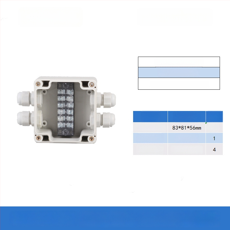 Plastikust välistingimustes kasutatav veekindel ühenduskast terminaliga, kabelite läbiviimiseks, montaaži kinnitustega, ABS