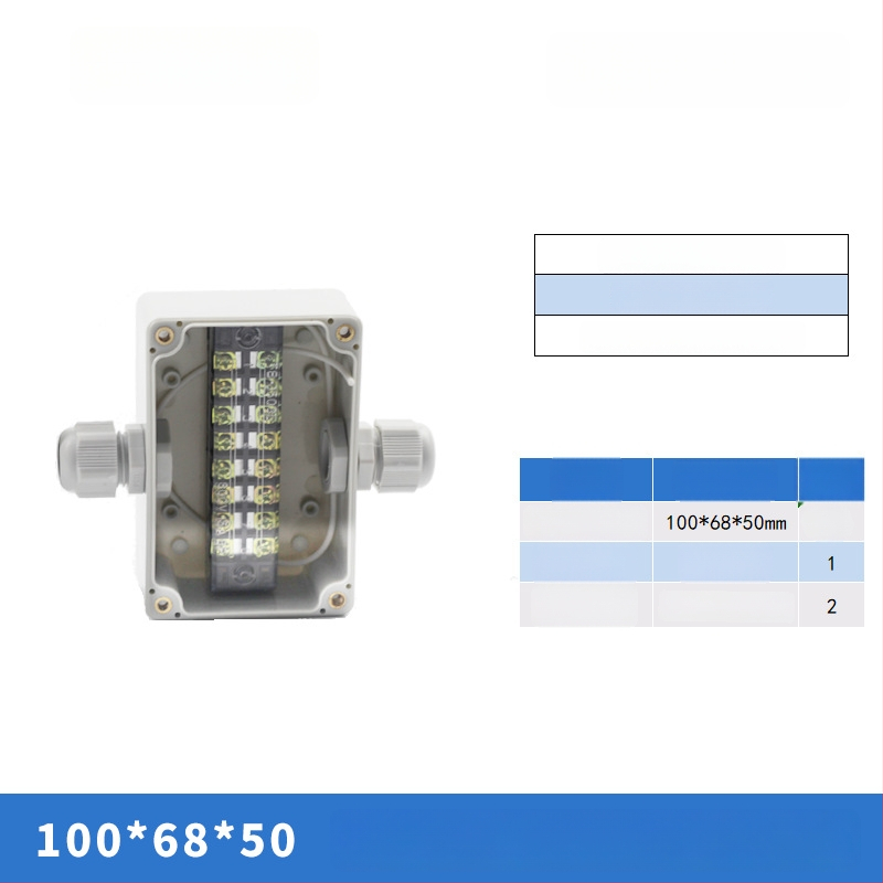 Plastikust välistingimustes kasutatav veekindel ühenduskast terminaliga, kabelite läbiviimiseks, montaaži kinnitustega, ABS