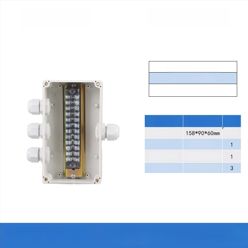 Plastikust välistingimustes kasutatav veekindel ühenduskast terminaliga, kabelite läbiviimiseks, montaaži kinnitustega, ABS