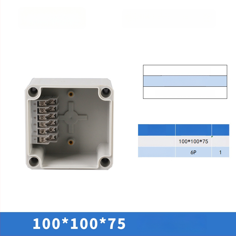 Plastikust välistingimustes kasutatav veekindel ühenduskast terminaliga, kabelite läbiviimiseks, montaaži kinnitustega, ABS