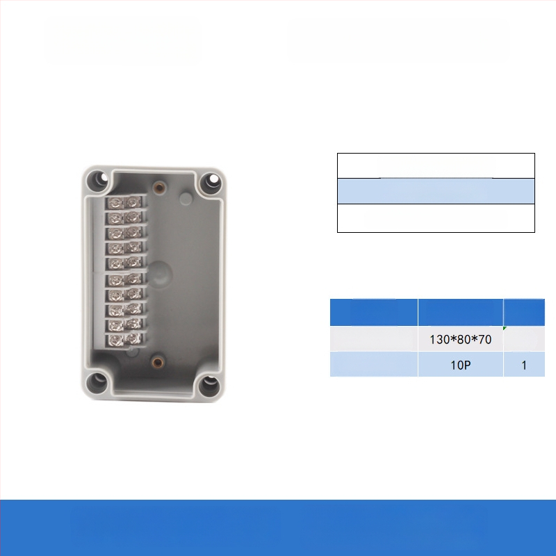 Plastikust välistingimustes kasutatav veekindel ühenduskast terminaliga, kabelite läbiviimiseks, montaaži kinnitustega, ABS