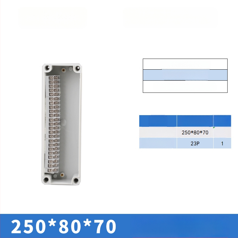 Plastikust välistingimustes kasutatav veekindel ühenduskast terminaliga, kabelite läbiviimiseks, montaaži kinnitustega, ABS