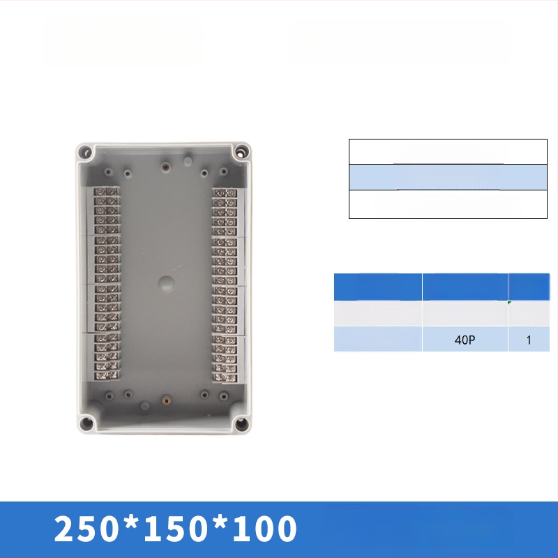 Plastikust välistingimustes kasutatav veekindel ühenduskast terminaliga, kabelite läbiviimiseks, montaaži kinnitustega, ABS
