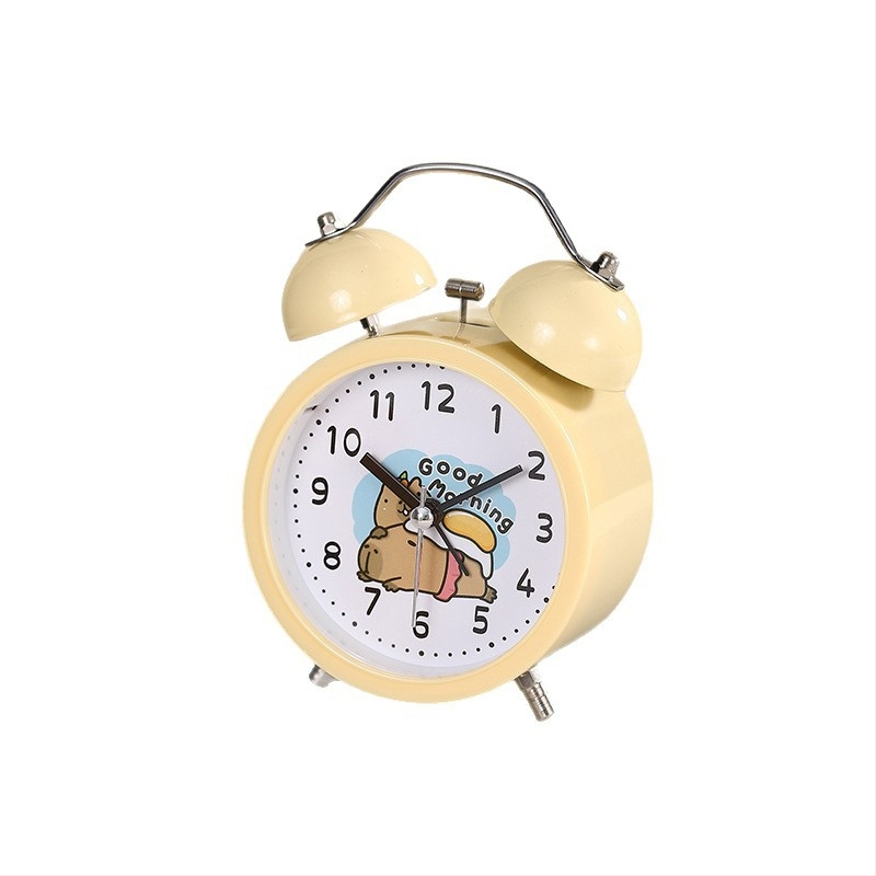 Rajzfilm asztali ébresztőóra LED és analóg kijelzővel, kvarc Aishida mozgás, elemről működik, fém ház, egyoldalas