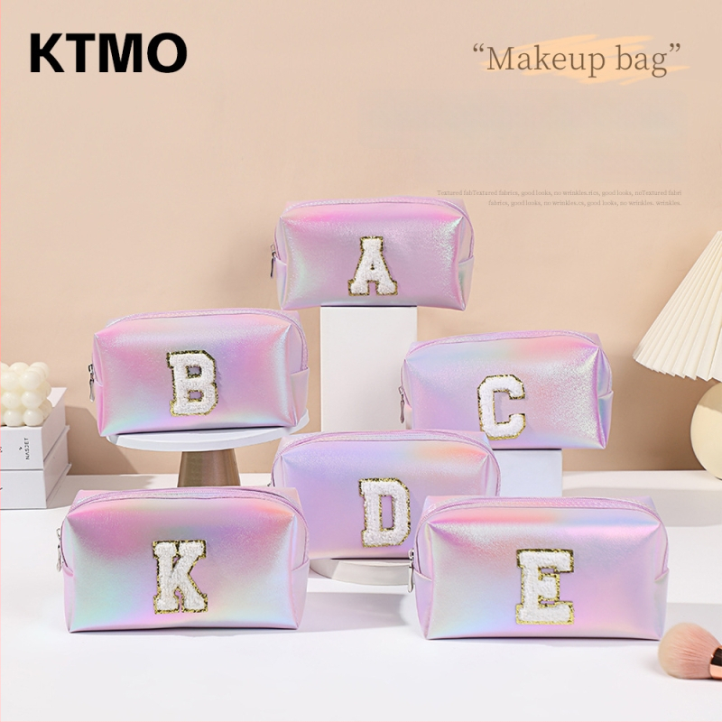 PU siuvinėta kosmetinė su didele talpa, nešiojama kelioninė kosmetinė moterims