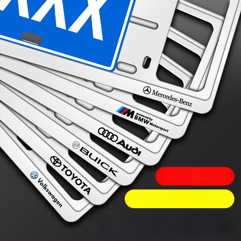 Ramă pentru plăcuța de înmatriculare din aliaj de aluminiu, personalizare logo (100+ opțiuni), compatibilă cu peste 100 de modele de mașini, procesare și personalizare disponibile