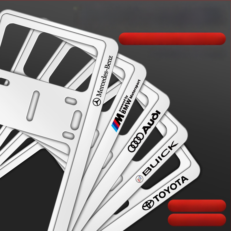 Ramă pentru plăcuța de înmatriculare din aliaj de aluminiu, personalizare logo (100+ opțiuni), compatibilă cu peste 100 de modele de mașini, procesare și personalizare disponibile