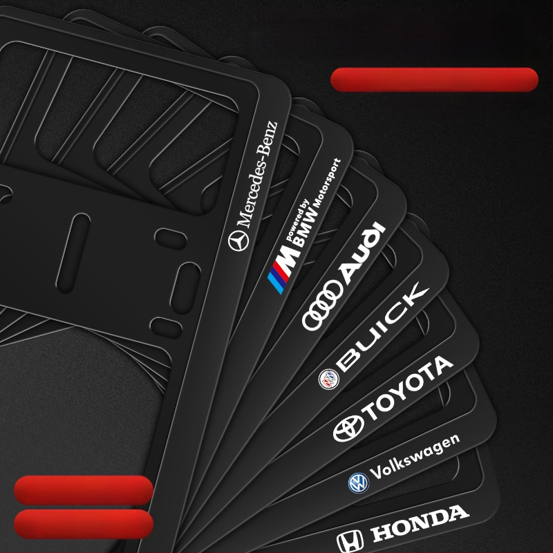 Ramă pentru plăcuța de înmatriculare din aliaj de aluminiu, personalizare logo (100+ opțiuni), compatibilă cu peste 100 de modele de mașini, procesare și personalizare disponibile