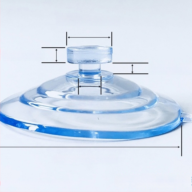 PVC siurbiamas kabliukas automobilio numerio plokštei su grybo galvute, skaidrus, kelių eilių kabliukų dizainas, maksimali apkrova 0–1 kg