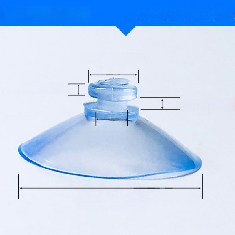 PVC siurbiamas kabliukas automobilio numerio plokštei su grybo galvute, skaidrus, kelių eilių kabliukų dizainas, maksimali apkrova 0–1 kg