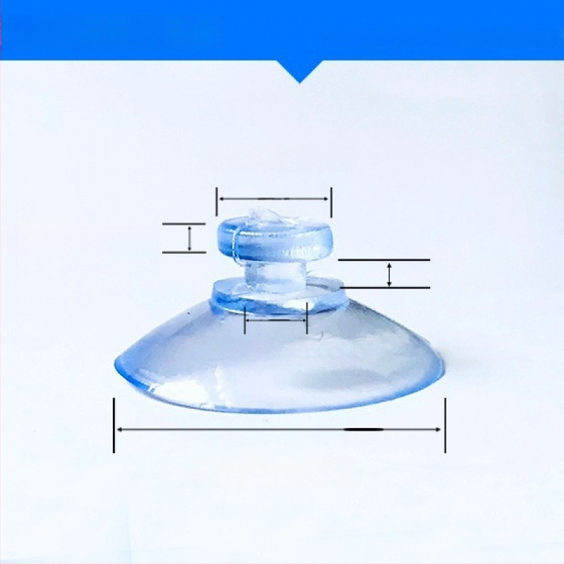 PVC siurbiamas kabliukas automobilio numerio plokštei su grybo galvute, skaidrus, kelių eilių kabliukų dizainas, maksimali apkrova 0–1 kg