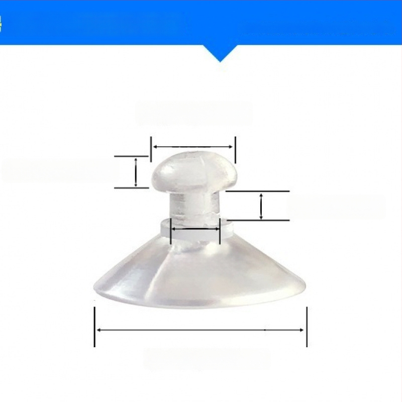 PVC siurbiamas kabliukas automobilio numerio plokštei su grybo galvute, skaidrus, kelių eilių kabliukų dizainas, maksimali apkrova 0–1 kg