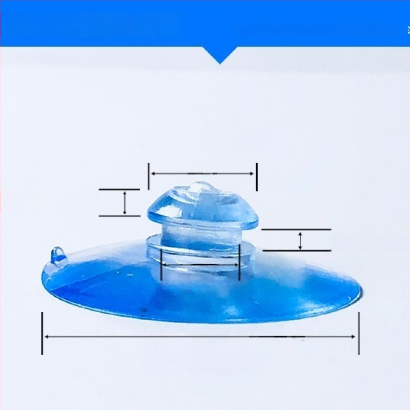 PVC siurbiamas kabliukas automobilio numerio plokštei su grybo galvute, skaidrus, kelių eilių kabliukų dizainas, maksimali apkrova 0–1 kg