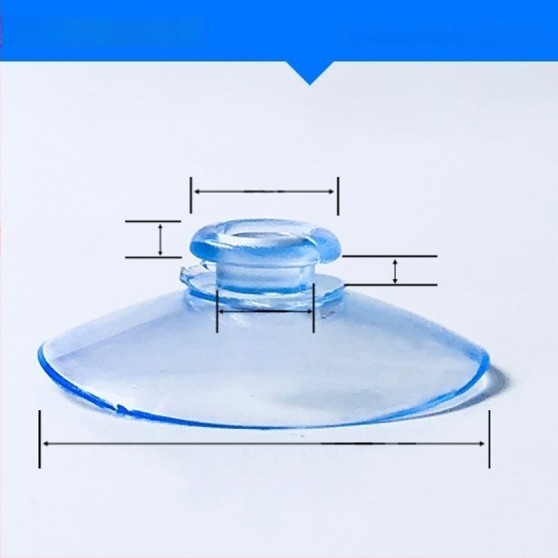 PVC siurbiamas kabliukas automobilio numerio plokštei su grybo galvute, skaidrus, kelių eilių kabliukų dizainas, maksimali apkrova 0–1 kg