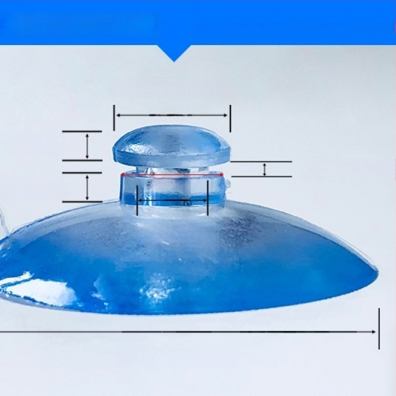 PVC siurbiamas kabliukas automobilio numerio plokštei su grybo galvute, skaidrus, kelių eilių kabliukų dizainas, maksimali apkrova 0–1 kg
