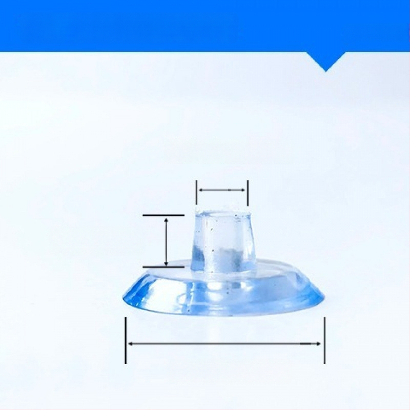 PVC siurbiamas kabliukas automobilio numerio plokštei su grybo galvute, skaidrus, kelių eilių kabliukų dizainas, maksimali apkrova 0–1 kg