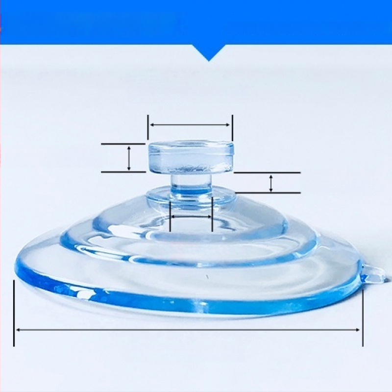 PVC siurbiamas kabliukas automobilio numerio plokštei su grybo galvute, skaidrus, kelių eilių kabliukų dizainas, maksimali apkrova 0–1 kg