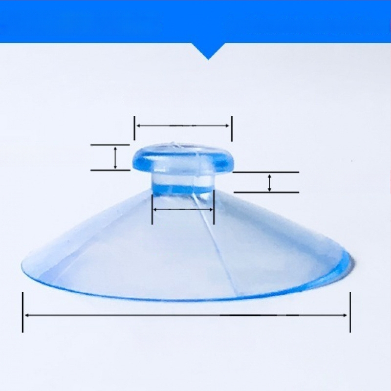 PVC siurbiamas kabliukas automobilio numerio plokštei su grybo galvute, skaidrus, kelių eilių kabliukų dizainas, maksimali apkrova 0–1 kg