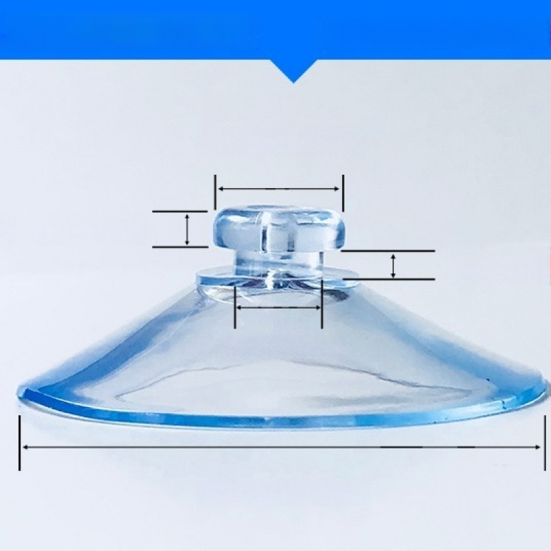 PVC siurbiamas kabliukas automobilio numerio plokštei su grybo galvute, skaidrus, kelių eilių kabliukų dizainas, maksimali apkrova 0–1 kg