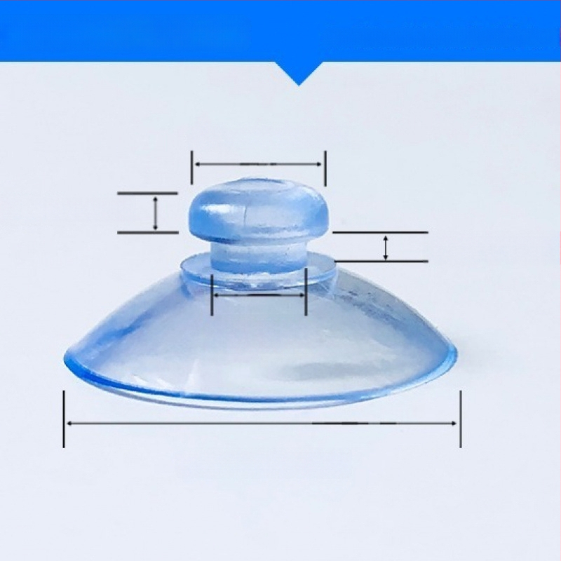 PVC siurbiamas kabliukas automobilio numerio plokštei su grybo galvute, skaidrus, kelių eilių kabliukų dizainas, maksimali apkrova 0–1 kg