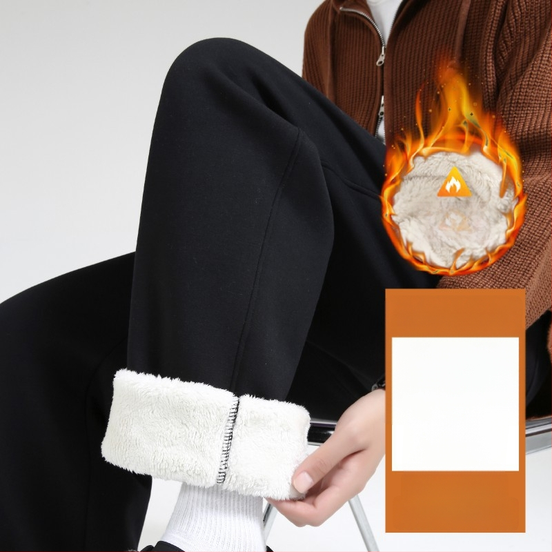 Vyriniai medvilniniai sportiniai kelnės su tiesia kirpimo linija, žiemai, storos, raištelių užsegimas, vienos spalvos