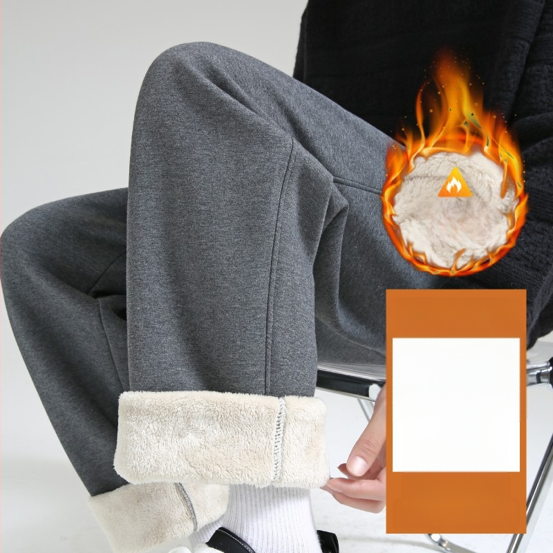 Vyriniai medvilniniai sportiniai kelnės su tiesia kirpimo linija, žiemai, storos, raištelių užsegimas, vienos spalvos