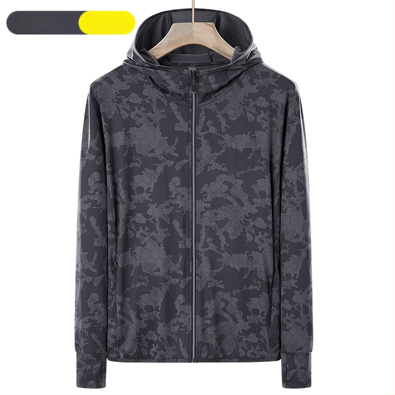 Εξωτερικό αντιανιανικό μπουφάν με κουκούλα, διαπνέσιμος πολυεστέρας, UV προστασία UPF45, μακριά μανίκια