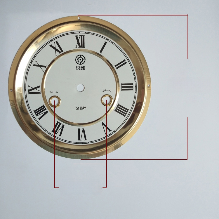 Yueya mozgású mechanikus óra számlap, fém számlap, kétoldalas DIY óra