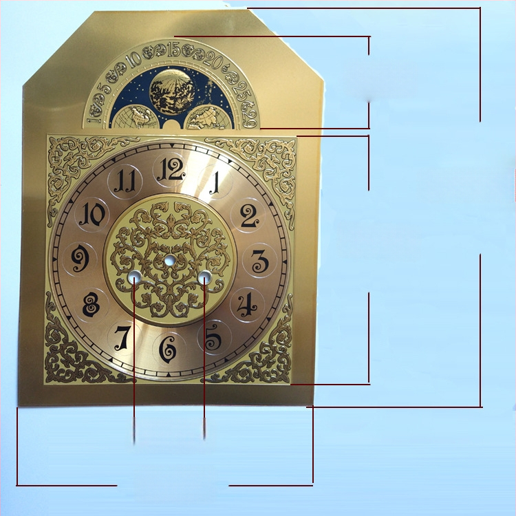 Yueya mozgású mechanikus óra számlap, fém számlap, kétoldalas DIY óra