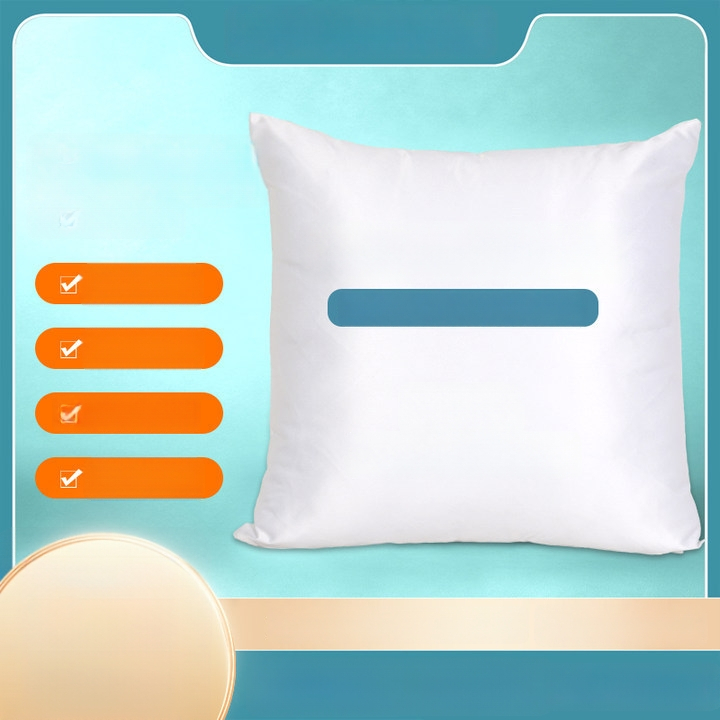 Párna belsővel — testreszabható digitális nyomtatás, egyszínű minta, huzat: imitációs, nagyon puha, töltet: PP pamut