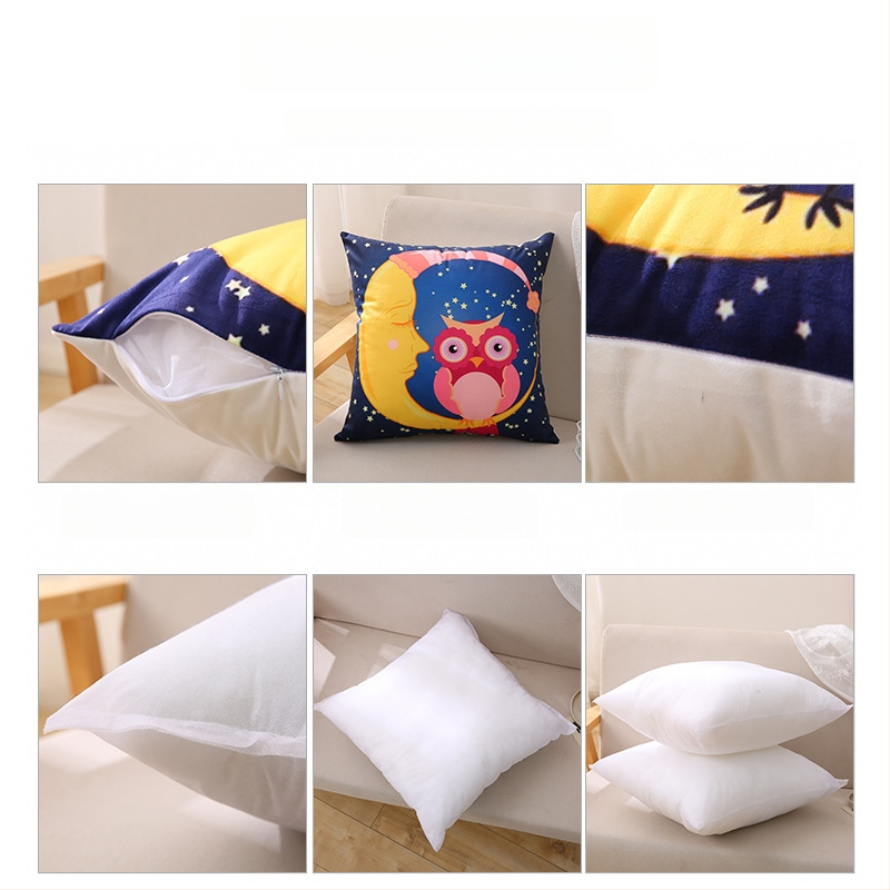 Párna belsővel — testreszabható digitális nyomtatás, egyszínű minta, huzat: imitációs, nagyon puha, töltet: PP pamut