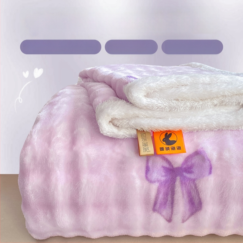 Zimski debeli mliječni velur prekrivač za krevet, srčani uzorak, 100% pamuk, 1.5-2.0 kg, nordijski stil