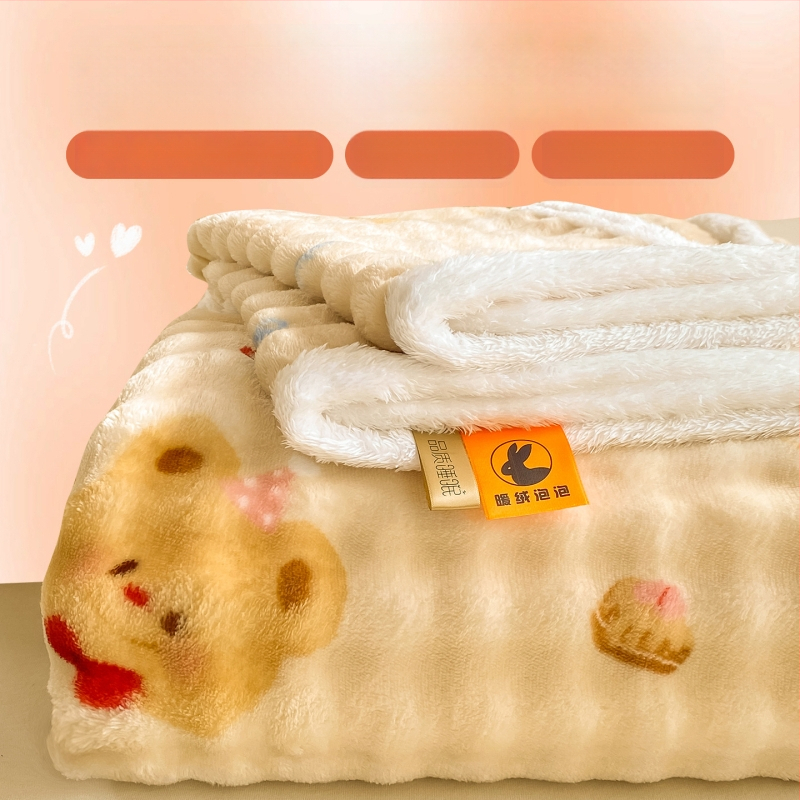 Zimski debeli mliječni velur prekrivač za krevet, srčani uzorak, 100% pamuk, 1.5-2.0 kg, nordijski stil